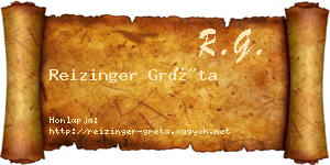 Reizinger Gréta névjegykártya